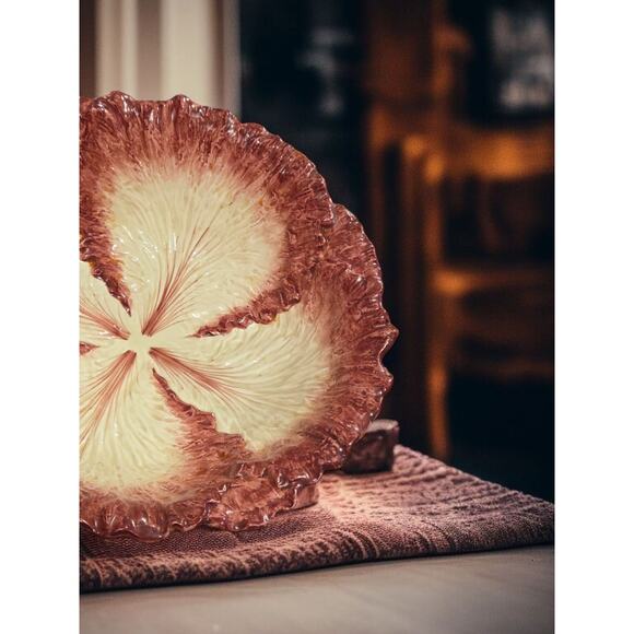 Fitz and Floyd Red Cabbage Large Bowl Vintage 12.5" Diameter EUC Handpainted - Picture 3 of 6